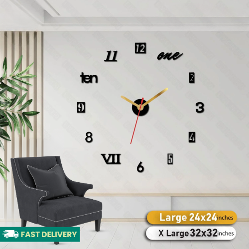 3D DIY Wooden Clock For Wall Decor