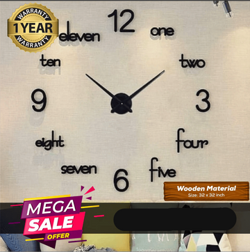 LARGE SIZE WOODEN DIY CLOCK