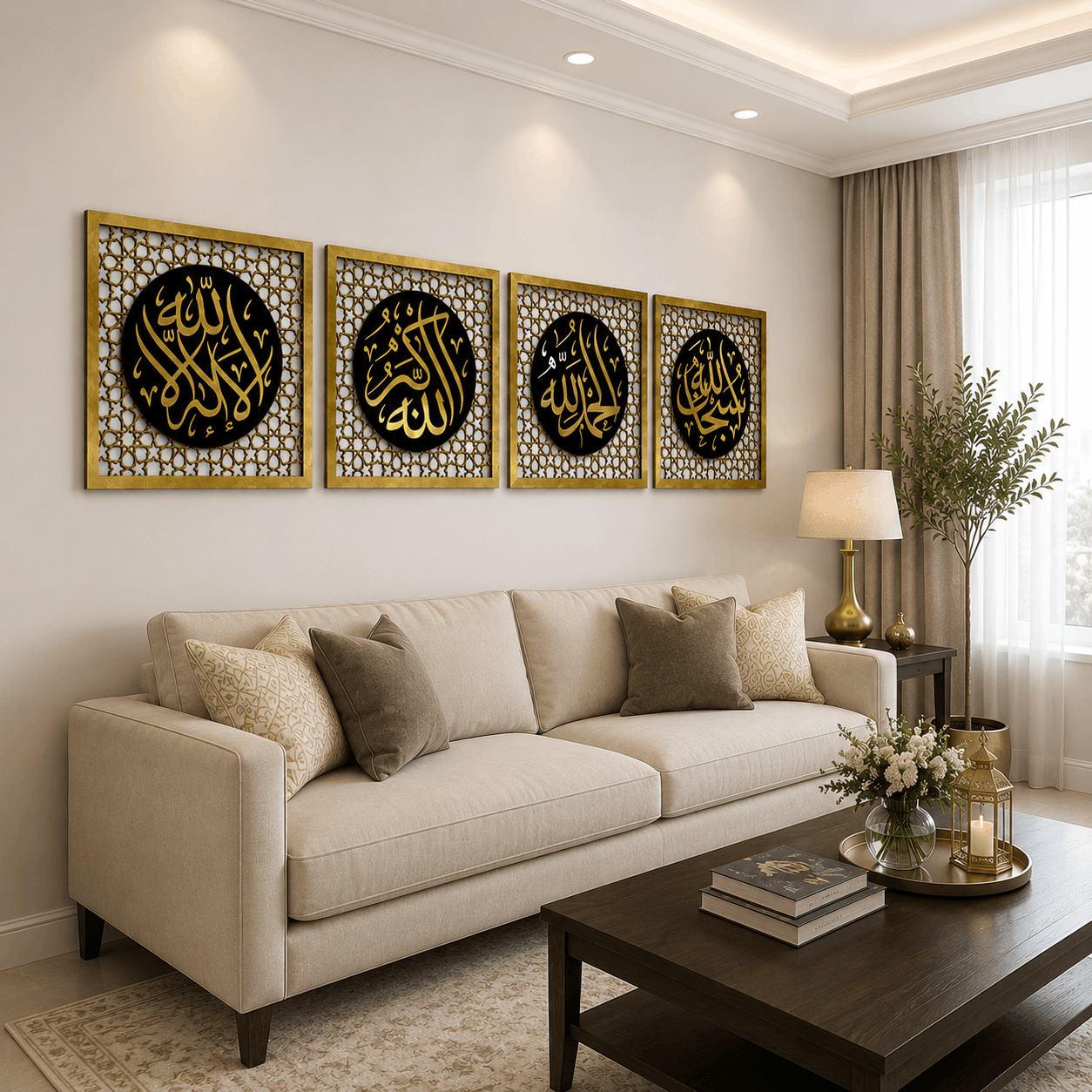The Excellence of the Four Statements, Dhikr Set - Acrylic  Islamic Wall Art